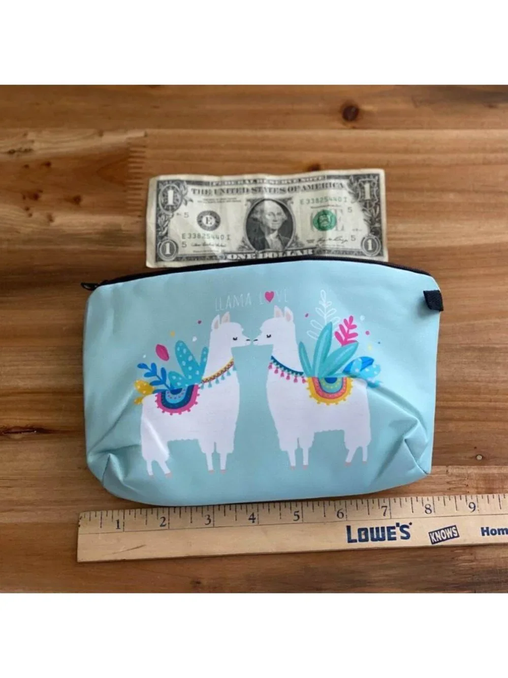 Small Llama Love Zipper Cosmetic Bag Makeup Bag Pouch Travel Bag Alpaca Bag